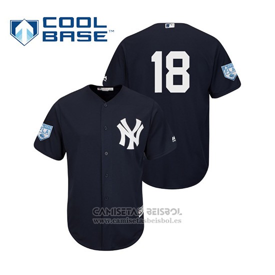 Camiseta Beisbol Hombre New York Yankees Didi Gregorius Cool Base Entrenamiento de Primavera 2019 Azul